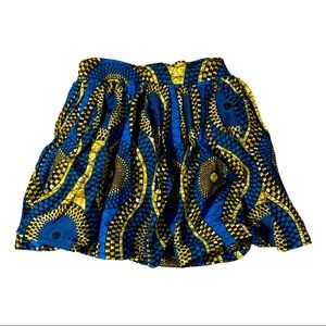 Custom made Ankara Blue and yellow skirt